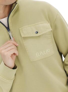 Sweatshirt Le Poulpe Perkins poche verte pour homme