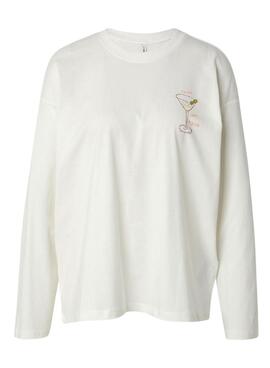 T-shirt Only Vivvi manches longues blanche pour femme