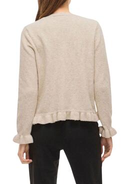 Veste Vila Vijacia beige à volants pour femme.