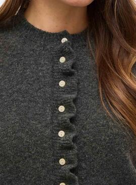 Veste grise Vila Vijacia avec volants pour femme