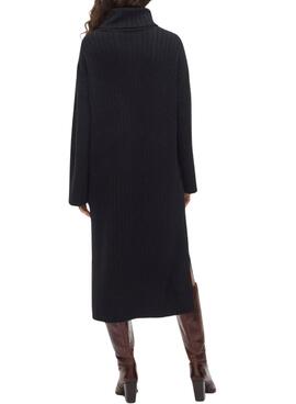 Robe en maille Vila Vilassia col roulé noire pour femme.