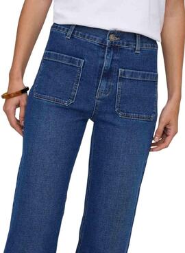 Pantalon en denim Only Cypress avec poches évasées pour femme