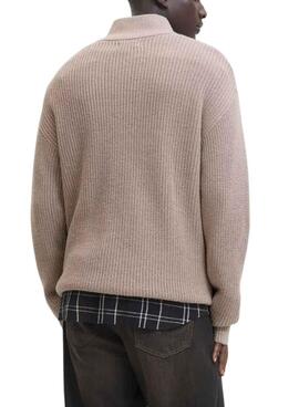 Maillot Jack and Jones Kaito Zip beige pour homme.