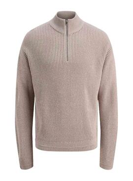 Maillot Jack and Jones Kaito Zip beige pour homme.