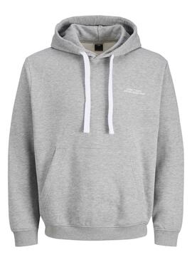 Sweat à capuche Jack and Jones Cocover gris pour homme
