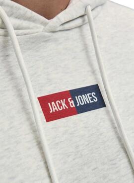 Sweat à capuche Jack and Jones couleur gris pour homme.