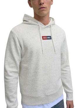 Sweat à capuche Jack and Jones couleur gris pour homme.