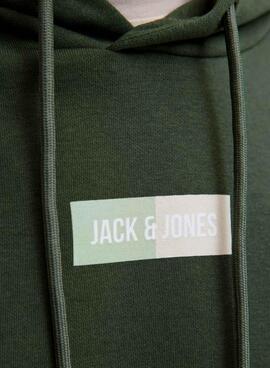 Sweat à capuche Jack and Jones Vert Olive pour homme