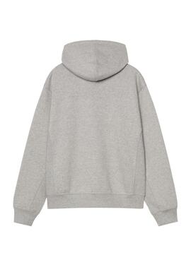 Sweat à capuche Carhartt American Script gris à fermeture éclair pour homme