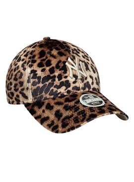 Casquette New Era léopard en velours 9FORTY pour femme
