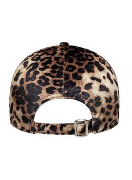 Casquette New Era léopard en velours 9FORTY pour femme
