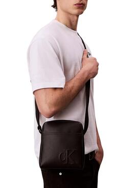 Sac Calvin Klein reporter avec logo noir pour homme