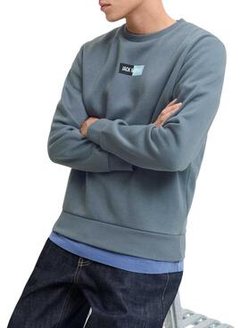 Sweat à capuche Jack and Jones Pam gris pour homme