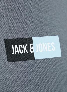 Sweat à capuche Jack and Jones Pam gris pour homme