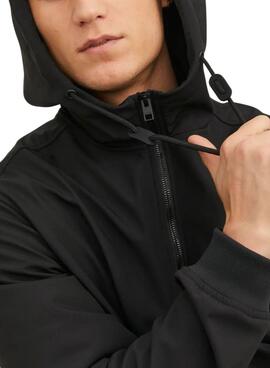 Sweat à capuche zippé Jack and Jones Basic noir pour homme