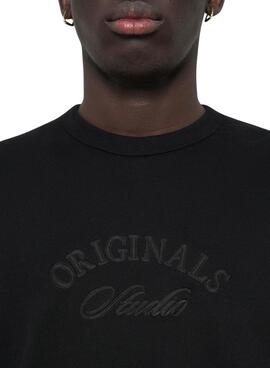 Sweat à capuche Jack and Jones Bleecker noir pour homme