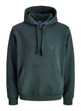 Sweat à capuche Jack and Jones Bleecker vert pour homme.