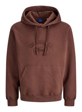 Sweat à capuche marron Jack and Jones Bleecker pour homme