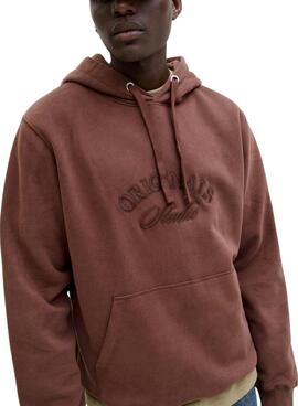 Sweat à capuche marron Jack and Jones Bleecker pour homme