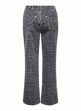 Pantalon Only Cobain en impresión animal gris para mujer.