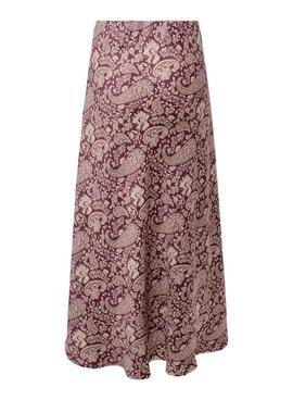Jupe Only Jane imprimé Pasley grenat pour femme