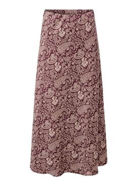 Jupe Only Jane imprimé Pasley grenat pour femme