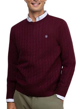 Maillot Le Ganso à huit mailles grenat pour homme