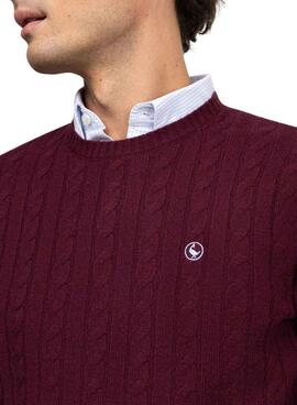 Maillot Le Ganso à huit mailles grenat pour homme