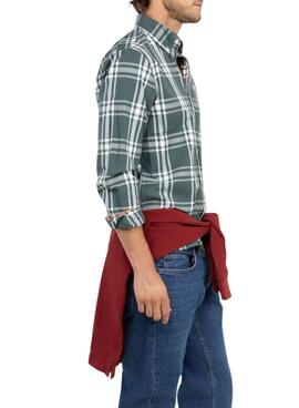 Chemise El Ganso à carreaux Brit verte pour homme