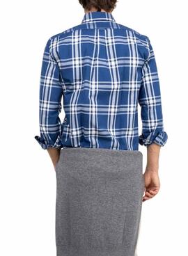 Chemise à carreaux El Ganso Brit bleue pour homme