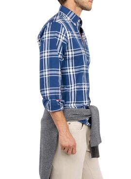 Chemise à carreaux El Ganso Brit bleue pour homme