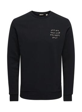 Sweat à capuche Only and Sons Kyrie noir pour homme