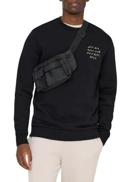 Sweat à capuche Only and Sons Kyrie noir pour homme