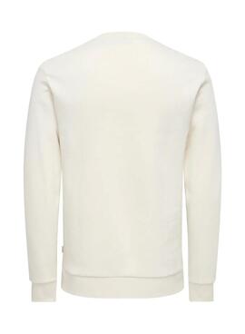 Sweatshirt Only and Sons Kyrie blanc pour homme