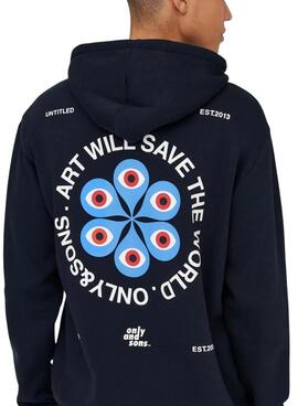 Sweat-shirt Only and Sons Ceres Claude noir pour homme