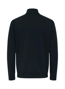 Sweat à capuche Only and Sons Ceres noir avec fermeture éclair pour homme.