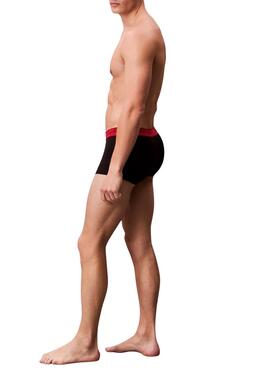 Lot de 3 boxers Calvin Klein Jeans à taille basse noir avec ceinture de couleurs pour homme.