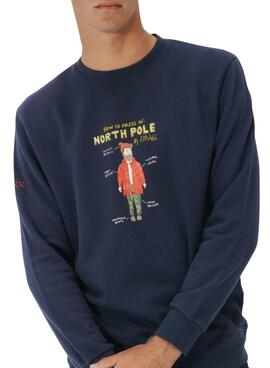 Sweatshirt El Pulpo North Pole Outfit bleue pour homme