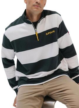 Sweatshirt El Pulpo Perkins logo rayures vert pour homme