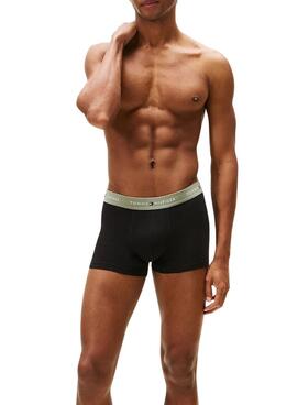 Pack de 3 caleçons Tommy Hilfiger Trunk avec logo noir à la taille pour homme