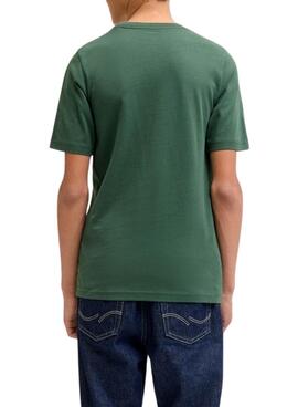 T-shirt Jack and Jones Bleecker verde pour enfant