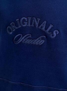 Sweat à capuche Jack and Jones Bleecker bleu pour garçon