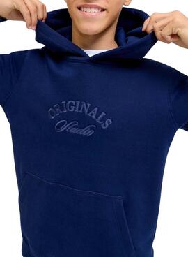 Sweat à capuche Jack and Jones Bleecker bleu pour garçon