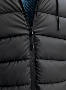 Veste Jack and Jones en simili cuir matelassé noir pour homme