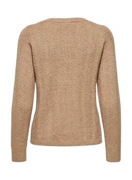 Pull Only Hellen brun clair pour femme
