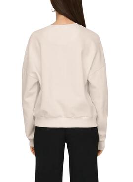 Sweat à capuche Only Rolling Stones beige pour femme