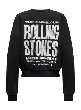Sweatshirt Only Rolling Stones noir pour femme