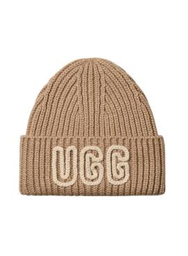 Bonnet Ugg Chunky Crafted Rib beige pour femme