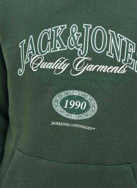 Sweat à capuche Jack and Jones Ari vert pour enfant