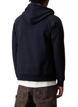 Sweat à capuche zippé Carhartt Chase marine pour homme.